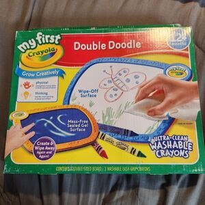 Crayola Double Doodle Washable Drawing Board in Green, Red, Blue, Yellow